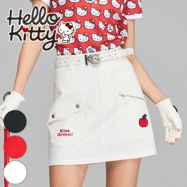 限定キティちゃんコラボ★りんごワッペンスカート
