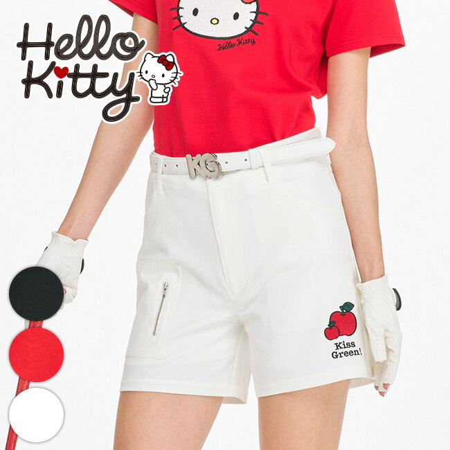 限定キティちゃんコラボ★りんごワッペンショートパンツ