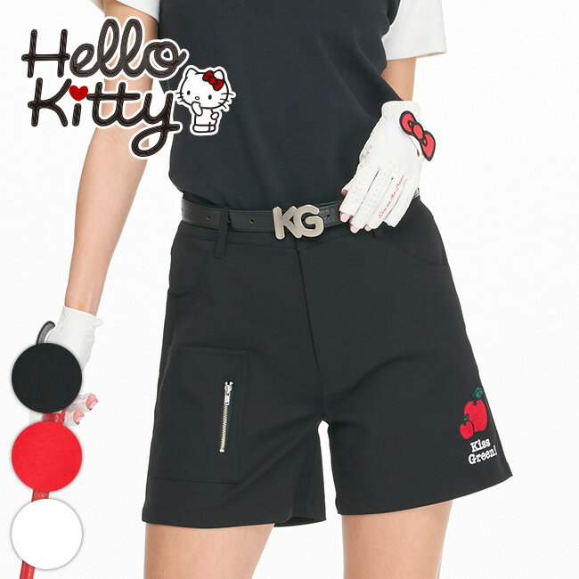 限定キティちゃんコラボ★りんごワッペンショートパンツ