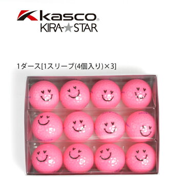 【代引手数料無料】KIRA キスオンザグリーンコラボ オリジナルハートスマイルボール(1ダース) (ゴルフウェア レディース ゴルフウエア)