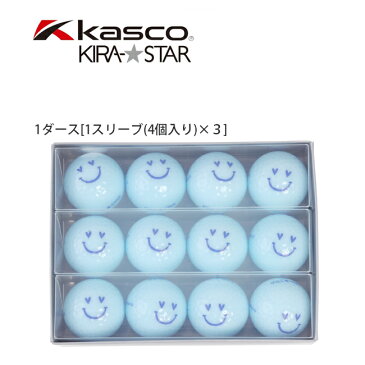 【代引手数料無料】KIRA キスオンザグリーンコラボ オリジナル アクアスマイルボール(1ダース) (ゴルフウェア レディース ゴルフウエア)