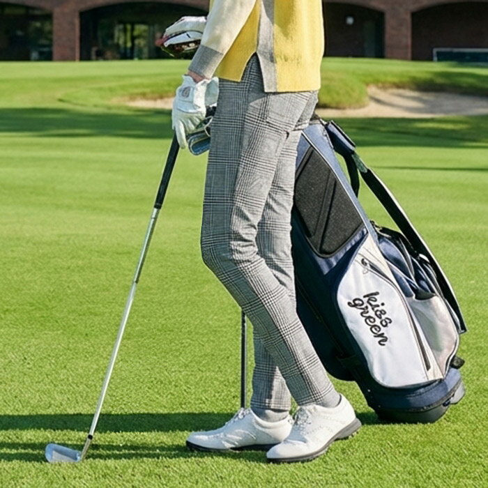 【半額セール】チェック柄ストレッチスリムパンツ M〜