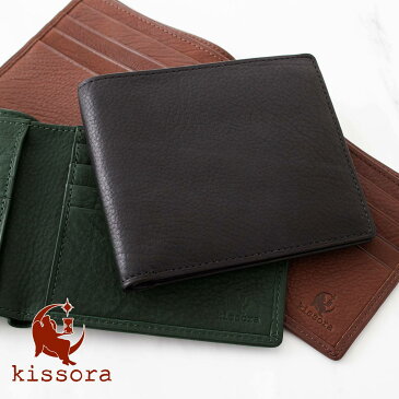 二つ折り財布 本革 kissora キソラ KIPT-068 メンズカーフ 財布 レザー 日本製 メンズ レディース ユニセックス