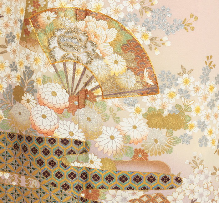 色留袖 レンタル フルセット ＜桃色 / 小桜・扇子＞ 往復送料無料 正絹 着物 結婚式 披露宴 親族 叙勲 式典 おしゃれ 和装 礼装 小物 ピンク 【レンタル】