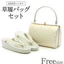 草履バッグ レンタル フリーサイズ / シルバー【往復送料無料 草履バッグセット】【黒留袖/色留袖/訪問着/付下げ/色無地に】履物 草履バッグレンタル 和装 礼装用 婚礼 結婚式 パーティ 入学式 お茶会 入園式 卒業式 卒園式 結納 お宮参り 銀 Lサイズ 和装小物【レンタル】