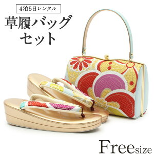 草履バッグ レンタル フリーサイズ / 水色 【往復送料無料 草履バッグセット】【振袖/袴に】 履物 礼装用 成人式 婚礼 結婚式 披露宴 パーティ 卒業式 結納 可愛い オシャレ レトロ Lサイズ【レンタル】ネット予約