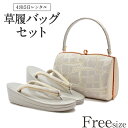 草履バッグ レンタル フリーサイズ / シルバー / 春爛漫ブランド【往復送料無料 草履バッグセット】【黒留袖/色留袖/訪問着/付下げ/色無地に】履物 草履 礼装用 和装 結婚式 婚礼 パーティ 入学式 お茶会 入園式 卒業式 卒園式 結納 お宮参り 銀 Lサイズ 振袖【レンタル】