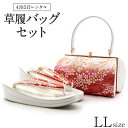 草履バッグ レンタル LLサイズ / 白色 / 【往復送料無料 草履バッグセット】【振袖/袴に】 履物 礼装用 成人式 婚礼 結婚式 披露宴 パーティ 卒業式 結納 可愛い オシャレ レトロ 赤色 大きめ【レンタル】和装小物