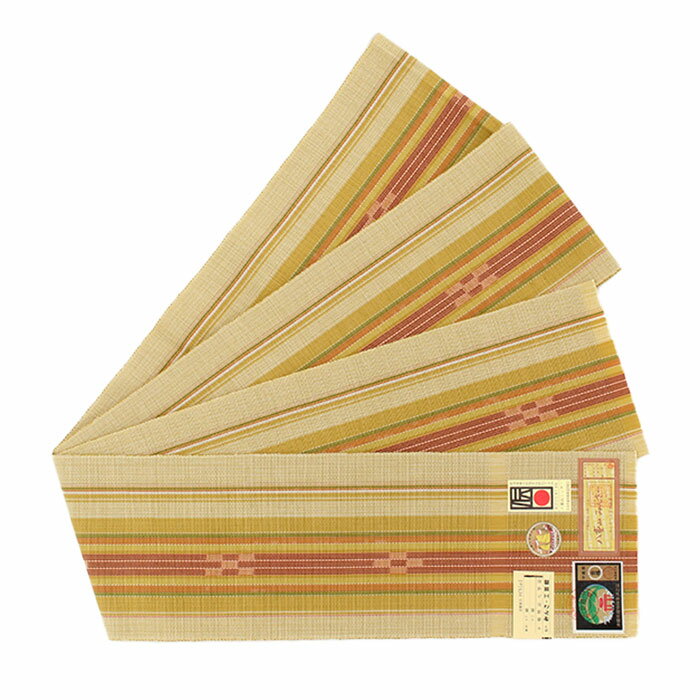 綿 半幅帯 ミンサー 藍染 いつの世も 蒼に黄色 逸品 綿 半幅帯 ミンサー 藍染 いつの世も 蒼に黄色 逸品 本物品質の 綿