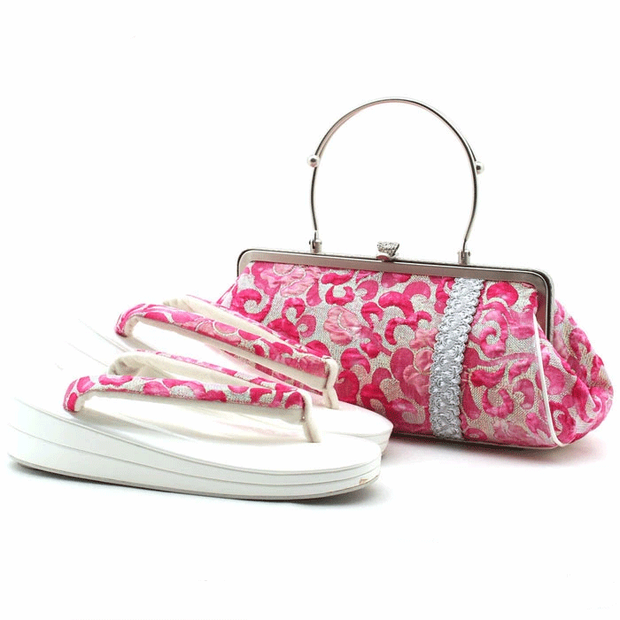 【クーポンご利用で最大10％OFF!】【アウトレット】振袖 草履 バッグ セット 成人式 草履バッグセット 振袖用 振り袖 フリーサイズ Lサイズ ピンク系 膨れ織 日本製 痛くない 振袖 卒業袴 ママ振 おしゃれ はたち ぞうり 草履バック 草履バ