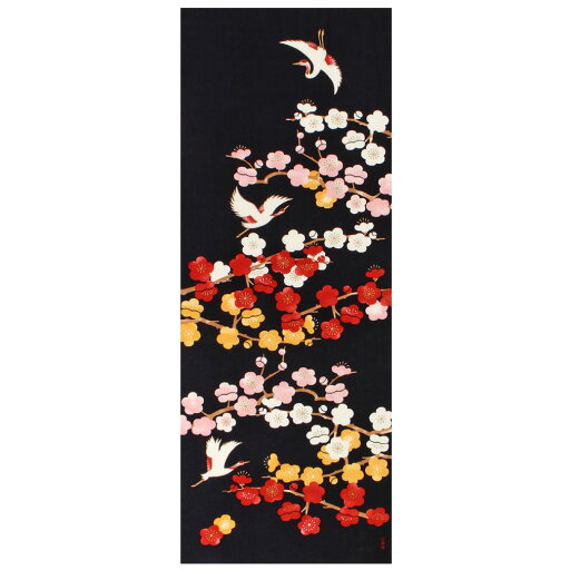 手ぬぐい 濱文様 捺染絵手ぬぐい 綿100% 祝い梅と鶴 日本製 【 メール便対応可 宅配便対応 てぬぐい 手拭 捺染 和柄 風景 迎春 】 手ぬぐい 濱文様 捺染絵手ぬぐい 綿100% 祝い梅と鶴 日本製 【 メール便対応可 宅配便対応 てぬぐい 手拭 捺染 和柄 風景 迎春 】