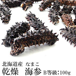 乾燥ナマコB級品100g【Bランク】北海道産乾燥なまこ 金ん子【中華高級食材】干し海鼠！北海キンコ 海参！海参皇 干しなまこ【干しナマコ】海の漢方【送料無料】