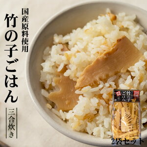 たけのこごはんの素 三合炊き 2袋セット【簡単調理 国産原料使用竹の子ごはん】風味豊かなタケノコ炊き込みご飯の素 味わい深い竹の子たっぷりの炊き込みご飯の素【メール便対応】