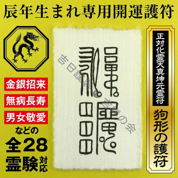辰年 たつ年 お守り パウチ 干支 風水 開運護符 金運 恋愛運 健康運 何事も全てうまくいく強力な護符 風水グッズ （財布に入る名刺サイズ）