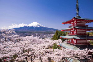 開運 パワースポット 日本の絶景「新倉富士浅間神社」成功繁栄 健康長寿 大開運のご利益 玄関 トイレ 寝室 風景写真開運 伊勢和紙 A4サイズ 吉祥の会 52279