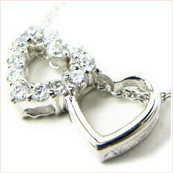 CZツインハートネックレス【送料無料】