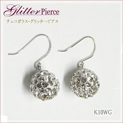乐天商城 - チェコガラス グリッターフックピアス K10WG Pierce