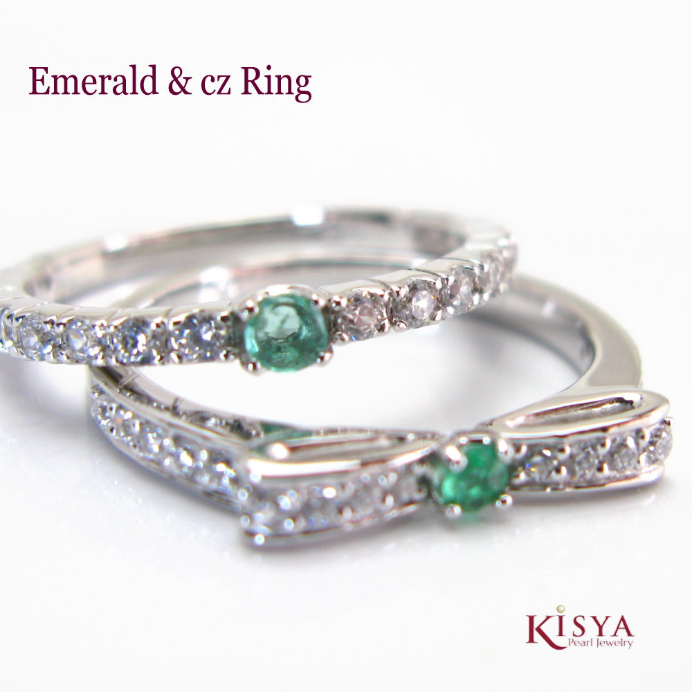 楽天市場】エメラルド 指輪（モチーフリボン）（ジュエリー