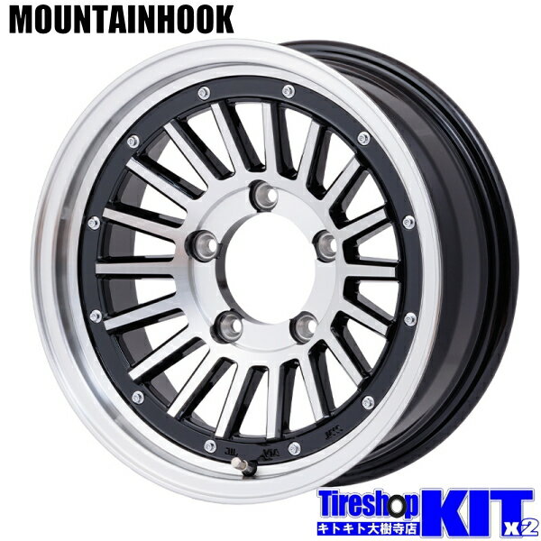 ハートボイス マウンテンフック ブラックポリッシュ/リムポリッシュ 16 X 5.5J +22 5H139.7P 16インチ アルミホイール 4本 セット HEARTVOICE MOUNTAINHOOK ジムニー