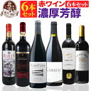 赤ワインセット【 送料無料 】濃厚 芳醇 赤ワイン 6本セット 第11弾 【6,020円OFF】 | 赤ワイン フランス スペイン ギフト プレゼント おしゃれ お祝いお中元 夏ギフト 【熨斗・のし対応 無料】