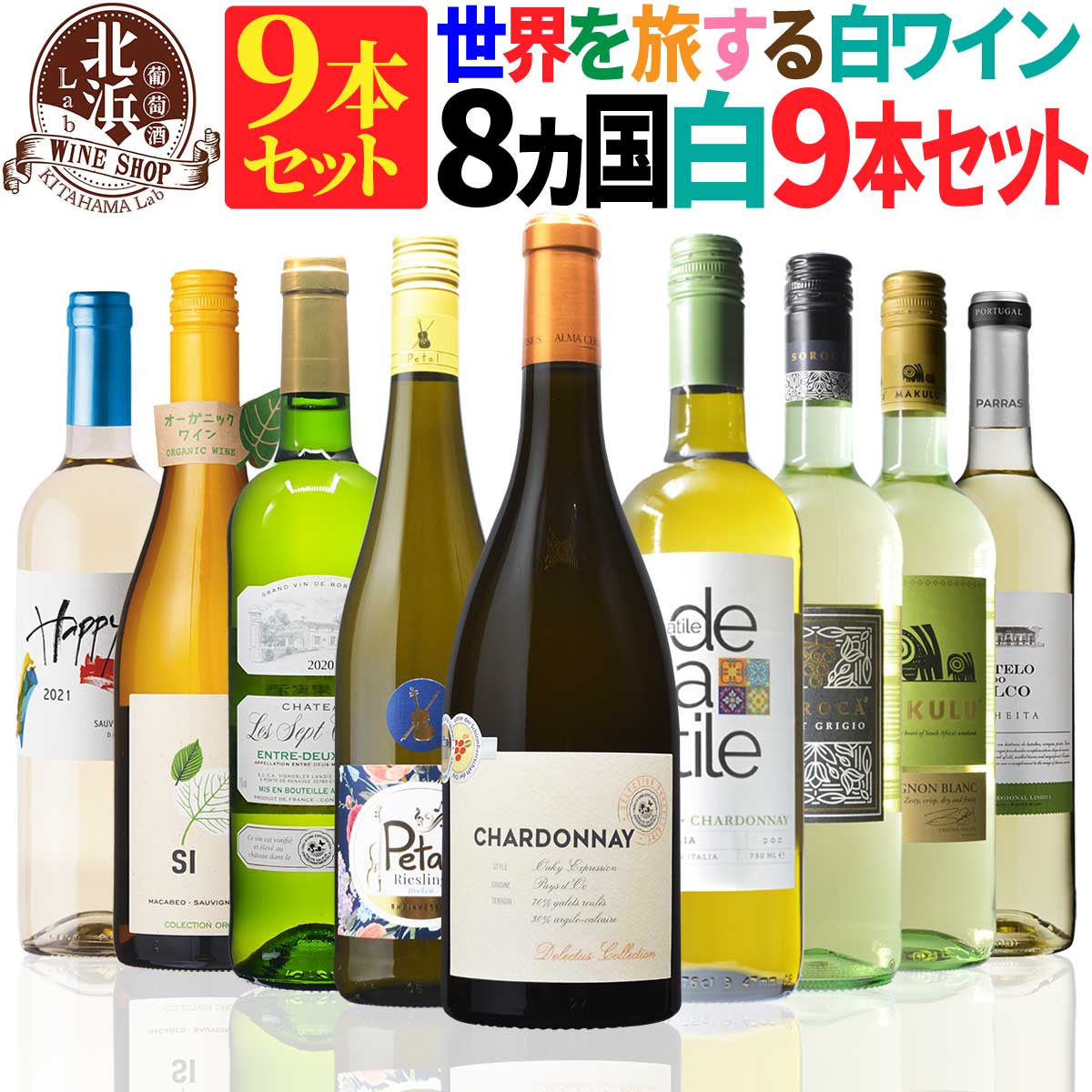 ドイツワイン 白ワインセット 【 送料無料 】 世界の白ワイン 国違い 8カ国 9本セット 第05弾 【6,580円OFF】| 白ワイン フランス イタリア スペイン ドイツ チリ モルドバ 南アフリカ プレゼント おしゃれ 母の日 お祝い【熨斗・のし対応 無料】