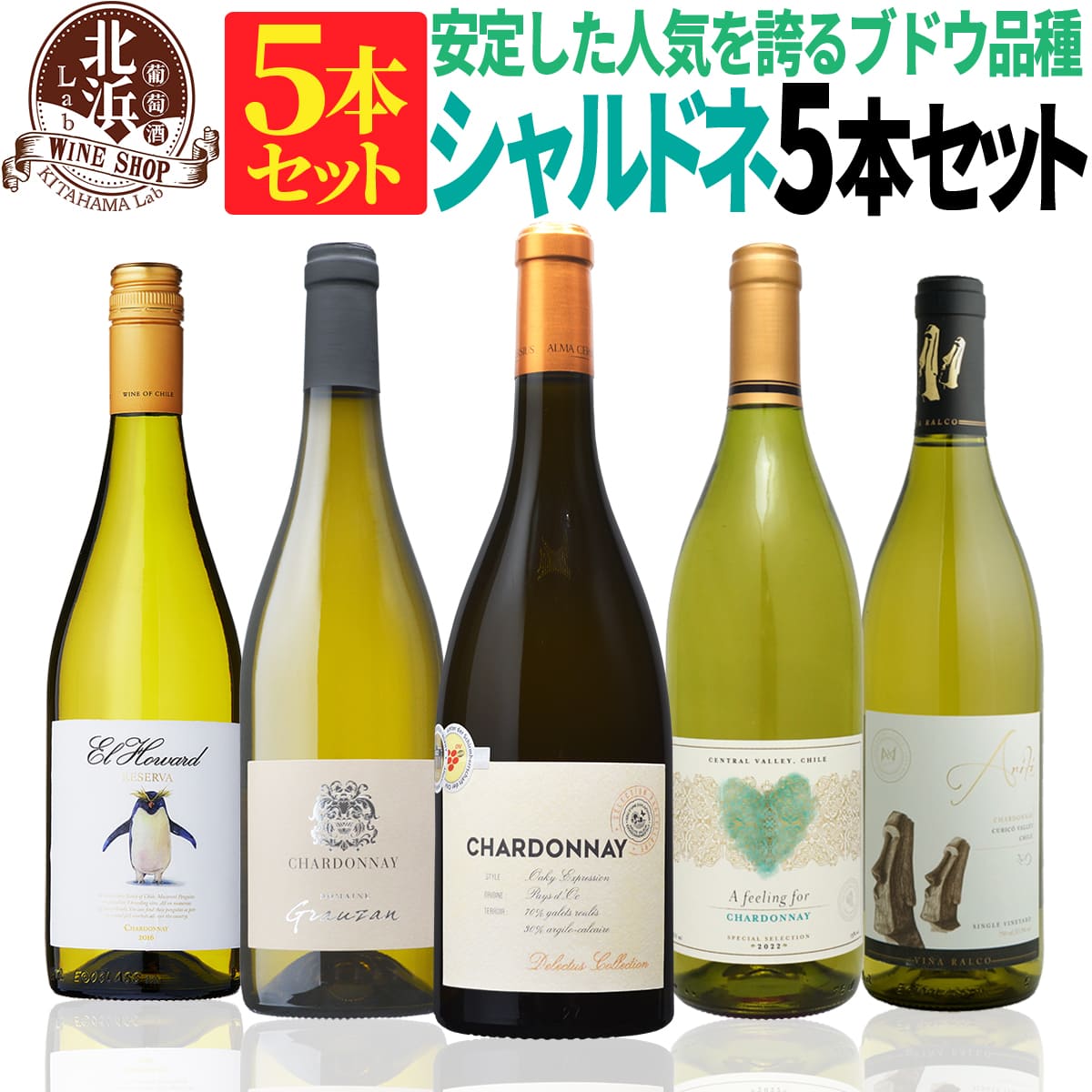 【 送料無料 】 シャルドネ三昧 5本セット 第04弾【1,780円OFF】 白ワイン セット フランス ルーマニア チリ ワイン ワインセット wine 【熨斗 のし対応 無料】 父の日 お祝い