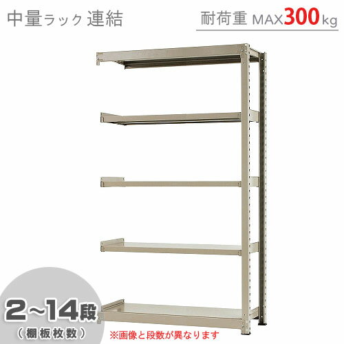 商品について 商品名 中量ラック　300kgタイプ　連結 型式 呼称：幅120×奥行60×高さ210cm外寸：幅125×奥行60×高さ210cm 段数 各段（棚板枚数）　5cmピッチ カラー ニューアイボリー 耐荷重 棚板1枚当り：MAX ...