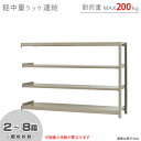 【個人宅も送料無料】 軽中量ラック200kg 連結 幅180×奥行45×高さ120cm 2～8段 アイボリー 200kg/段 【スチール棚★楽天最安値に挑戦！】 【スチール棚 スチールラック 業務用 収納棚 収納ラック】