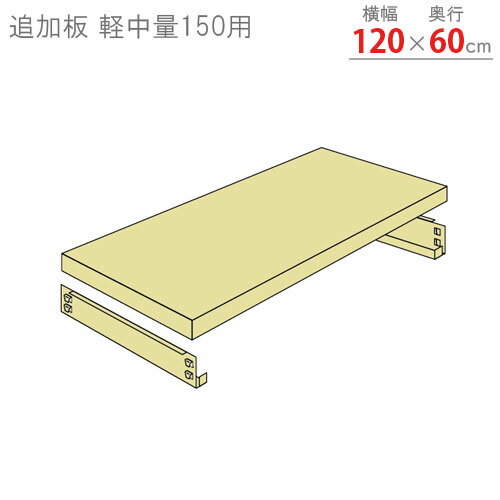  追加板 軽中量150用 幅120×奥行60cm 1段分セット アイボリー  