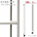 【個人宅も送料無料】 軽中量棚用 支柱 高さ180cm用 キャップ付 2本入 アイボリー 【スチールラック楽天最安値に挑戦！】 【スチール棚 スチールラック 業務用 収納棚 収納ラック】