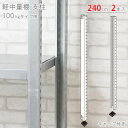 【個人宅も送料無料】 軽中量棚100kg用 支柱 高さ240cm用 キャップ付 2本入 亜鉛メッキ 【スチールラック楽天最安値に挑戦!】 【スチール棚 スチールラック 業務用 収納棚 収納ラック】