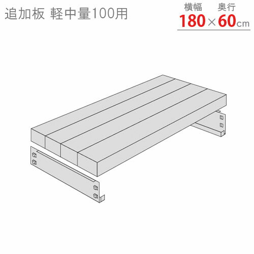 【個人宅も送料無料】 追加板 軽中量100用 幅180×奥行60cm 1段分セット 亜鉛メッキ 【スチールラック楽天最安値に挑戦!】 【スチール棚 スチールラック 業務用 収納棚 収納ラック】