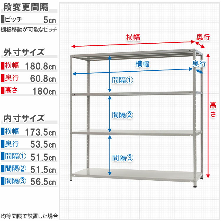 【個人宅も送料無料】 KT-8-18 幅180×奥行60×高さ180cm 4段 ホワイトグレー 150kg/段 【スチール棚楽天最安値に挑戦！】 【スチール棚 スチールラック 業務用 収納棚 収納ラック】 【商品key:[W180][D60][H180]】