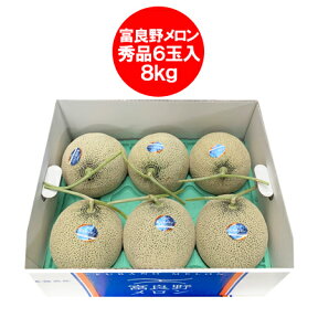 メロン 送料無料 富良野メロン 秀品 赤肉メロン 北海道産の富良野 メロン 8kg 6玉入 1箱(1ケース)価格7555円 ふらの メロン