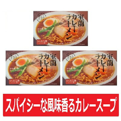 北海道 ポイント・きた蔵の畑 ご当地 カレーラーメン 送料無料 室蘭カレーラーメン 乾麺 カレーラーメン 2食入×3個セット 価格 2236円 室蘭 カレー ラーメン