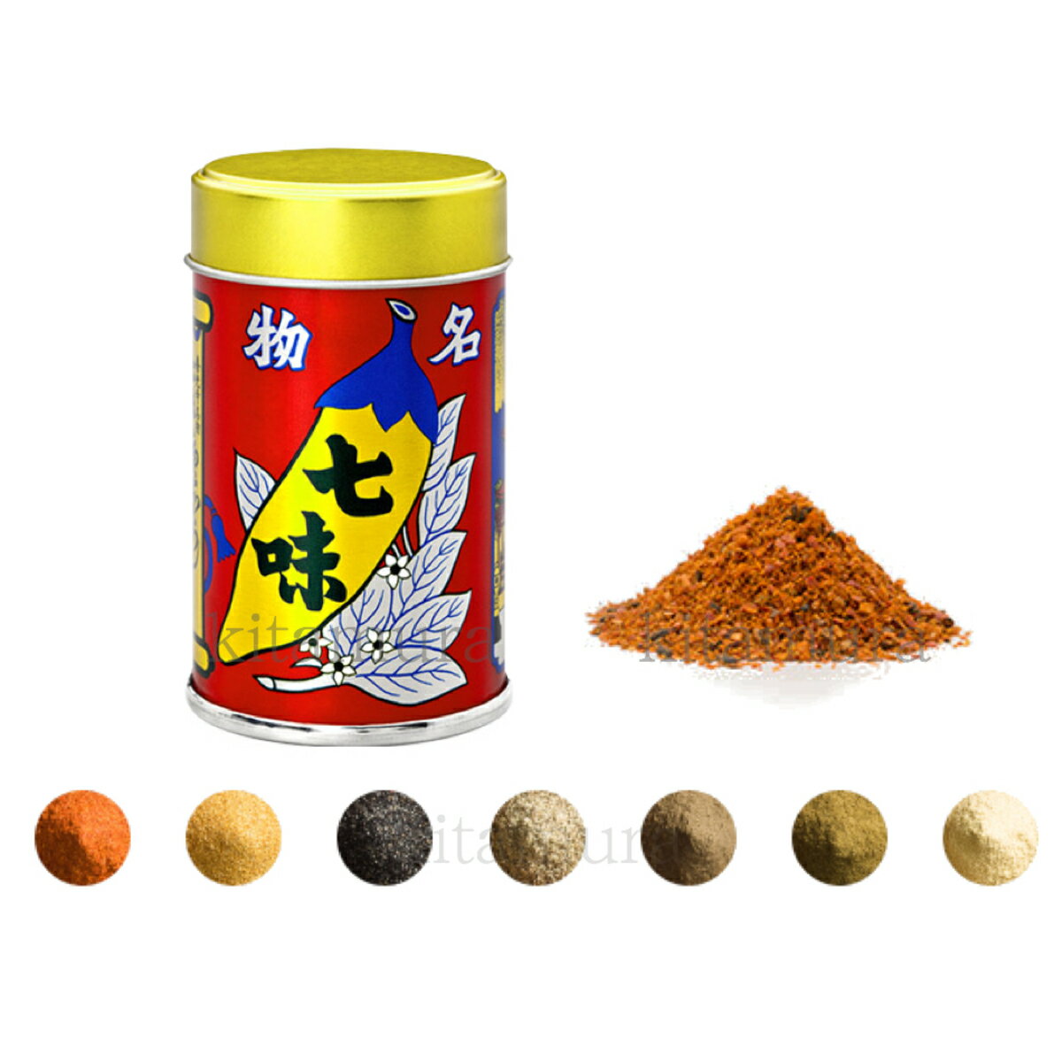 八幡屋礒五郎 七味唐辛子 缶入 14g