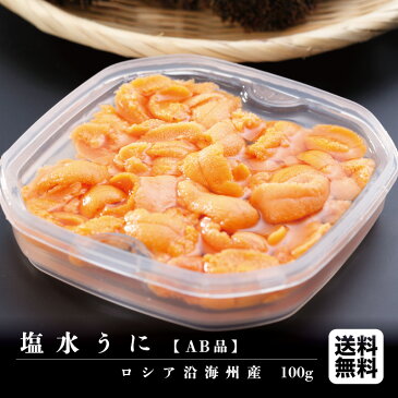 【AB品】塩水うに 100g ロシア沿海州産【水揚げ次第入荷発送のため配達日時指定不可】バフンウニ 無添加 生雲丹 生うに 生ウニ えんすい 冷蔵便 ミョウバン不使用 北海道 日本海 ロシア産 【送料無料】