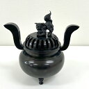 【SALE品】中口獅子掛 香炉 5寸 黒色 寺院用仏具