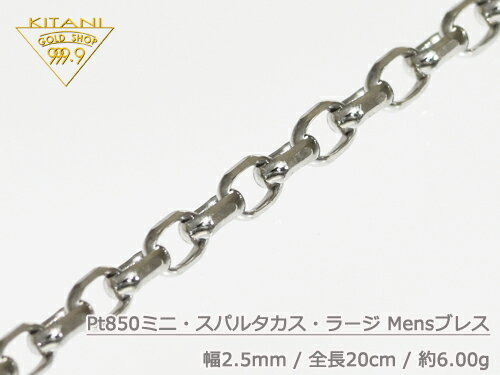 Platinum - プラチナ850 ブレスレット ミニ・スパルタカス 幅2.5mm/全長20cm/重量 約6.0g Mens(マーベラスカット)　[保証書付] ( Pt850 )