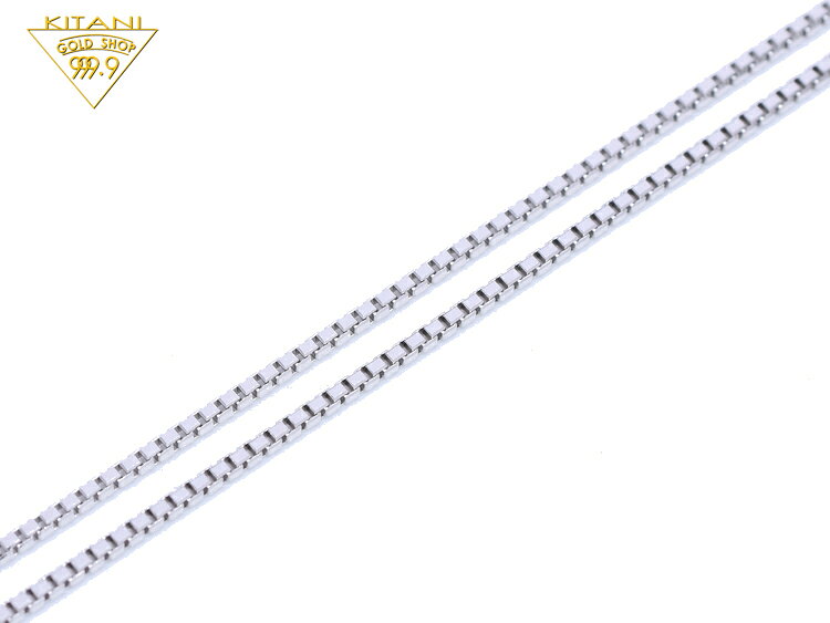 製造直販店・木谷貴金属kitani9999のK18ホワイトゴールド ベネチアン スライドチェーン 幅1.4mm/最長50cm/約8.60g ( K18WG スライド アジャスター ネックレス )｜アングル2