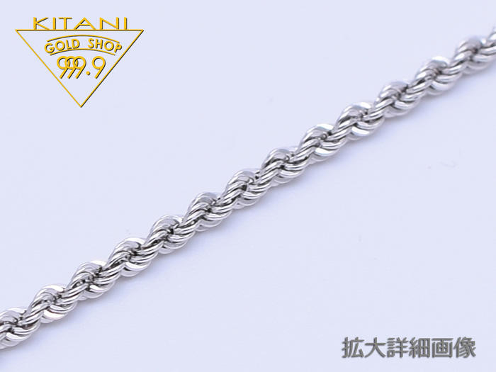 K18ホワイトゴールド パイプロープ 幅2.0mm スライドチェーン 最長60cm/重量約3.7g前後 ( K18WG ) ( スライド アジャスター ネックレス)