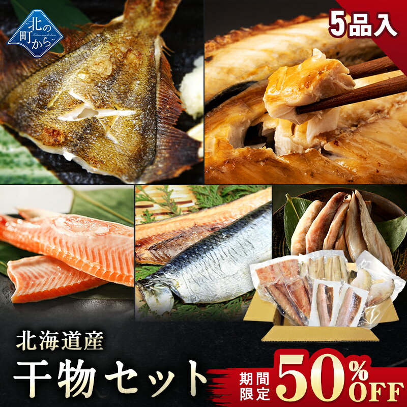 干物 【期間限定50％OFF！7,960円⇒3,980円】北海道産 干物セット 全5種 サバ一夜干し2枚 / 鮭塩漬け 200g / ホッケスティック200g / ニシン半身一夜干し 250g前後 / 宗八カレイ1袋（250g前後) お取り寄せ グルメ ギフト プレゼント 贈り物