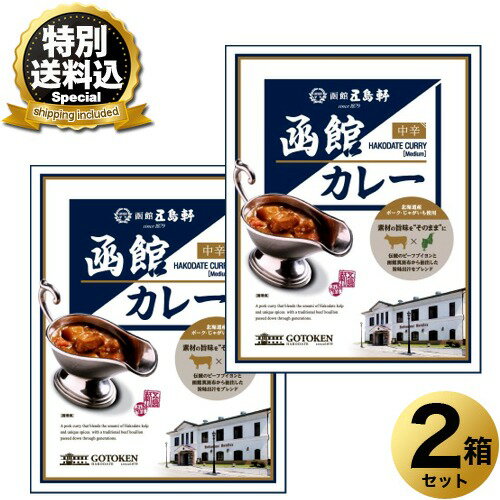 乐天商城 - ＜特別送料込＞五島軒函館 カレー 1人前 200g（中辛）×2箱 同梱可です北海道 本場 ご当地 人気店 お土産 レトルトカレー カレー お歳暮 ギフト