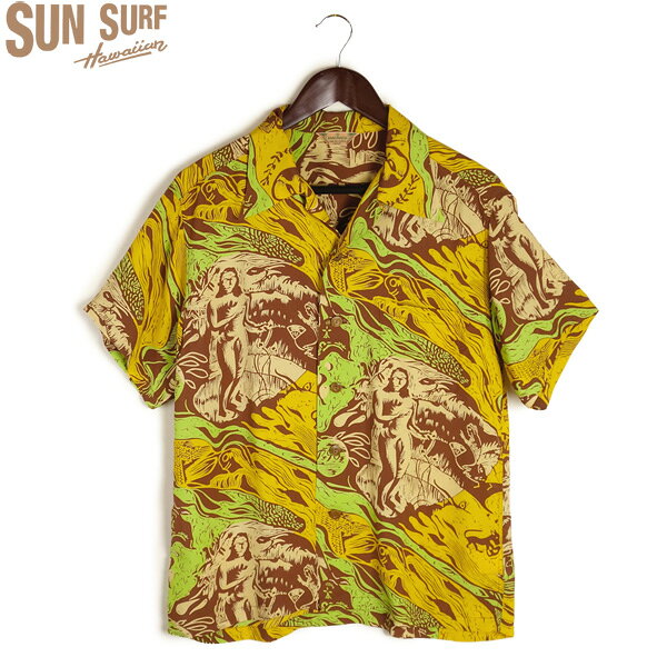 SUNSURF サンサーフ スペシャルエディション 実名復刻 アロハシャツ “GAUGUIN WOODCUT MYSTIC”SS39673 東洋エンタープライズ