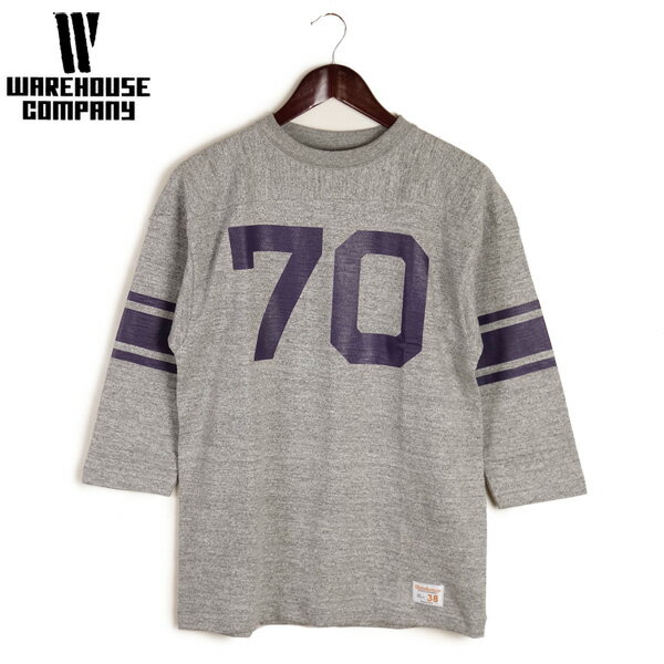 Rakuten - WAREHOUSE ウエアハウス 7分袖 フットボール Tシャツ “NO.70” Lot.4063