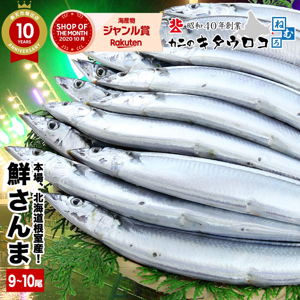 ＼まもなく受付終了／ さんま 本場 北海道 根室産 鮮サンマ 110g前後×9〜10尾入 計 約1kg【送料無料】サンマ祭り 同梱不可 指定日不可 秋刀魚 生さんま