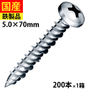 【15日限定 P2倍】 コンクリートビス コンクリート ビス ネジ レンガ ブロック モルタル 硬質モルタル シルバー DIY Pレスアンカー Pレス プラグ不要 ナベ頭 シルバー 5×70 1箱 200本 セントラルファスナー 送料無料
