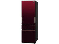 シャープ(SHARP) SJ-GT42E-W グラデーションレッド 幅60cm スリム 冷蔵庫 新品 (415L・左右フリー) プラズマクラスター どっちもドア メガフリーザー ミスト冷蔵 設置込み