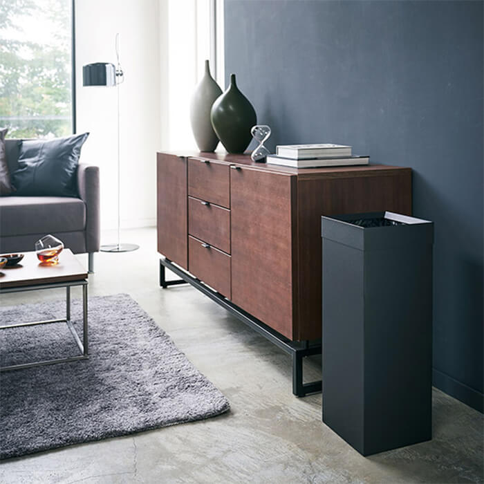 山崎実業 tower トラッシュカン 27L 角型 ロング ダストボックス ブラック ごみ箱 ゴミ箱 タワー【送料無料】 [2]