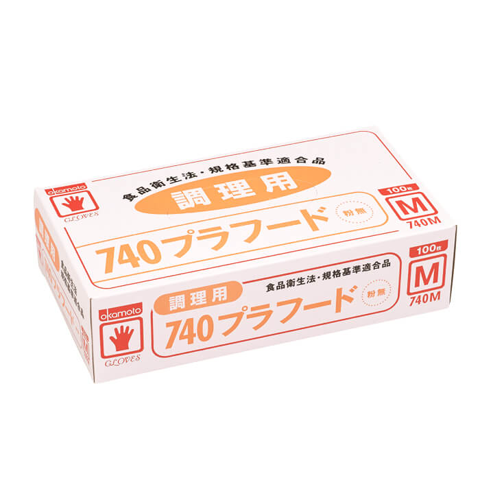 調理食品加工に使用可能です。 非フタル酸系可塑剤を使用しています。 【仕様】 色：透明 サイズ：M 厚さ(mm)：0.06 全長(cm)：23.0 手のひら周り(cm)：19.2 中指長さ(cm)：8.0 粉：なし 食品衛生法：適合 食品衛生法適合品 材質：ポリ塩化ビニール（PVC） ■メーカー希望小売価格はメーカーカタログに基づいて掲載しています